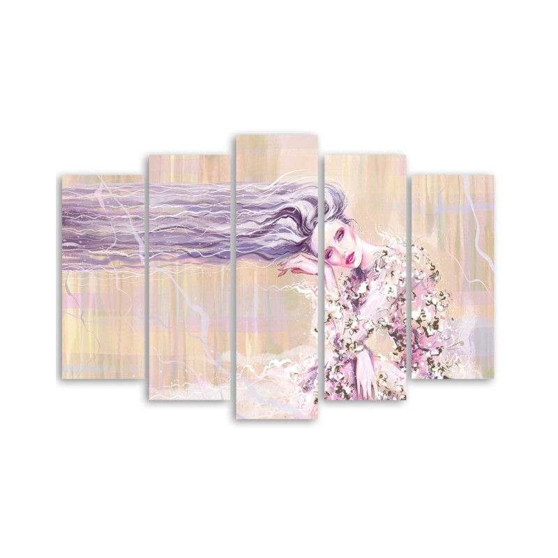 Wandbild für Wohnzimmer - Eine Frau mit langen Haaren | Feeby