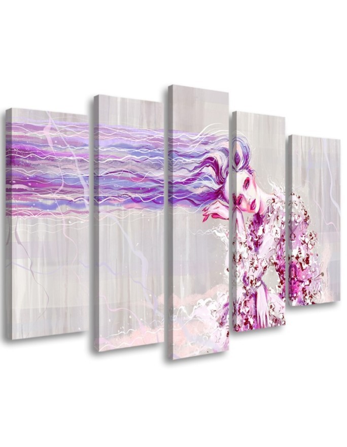 Leinwandbild - Eine Frau mit langen Haaren | Feeby