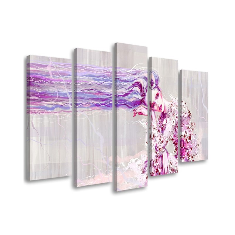 Leinwandbild - Eine Frau mit langen Haaren | Feeby