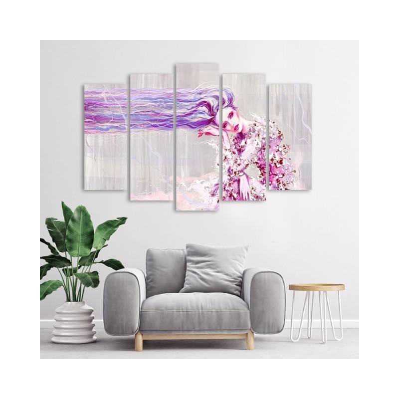 Leinwandbild - Eine Frau mit langen Haaren | Feeby