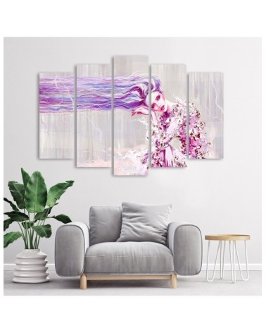 Leinwandbild - Eine Frau mit langen Haaren | Feeby