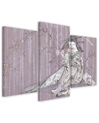 Modern Canvas paintings 3 piece - Traditional Japanese geisha | FEEBY