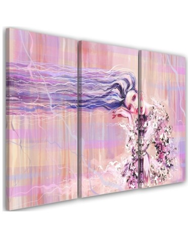 Woman with long hair - Canvas print for the living room | FEEBY