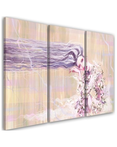Woman with long hair - Canvas print for the living room | FEEBY