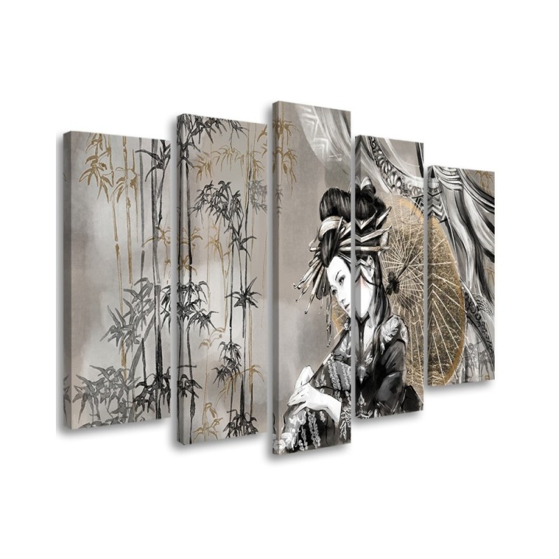 Modernes Wandbild - Geisha und Bambus | Feeby