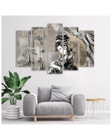 Modernes Wandbild - Geisha und Bambus | Feeby