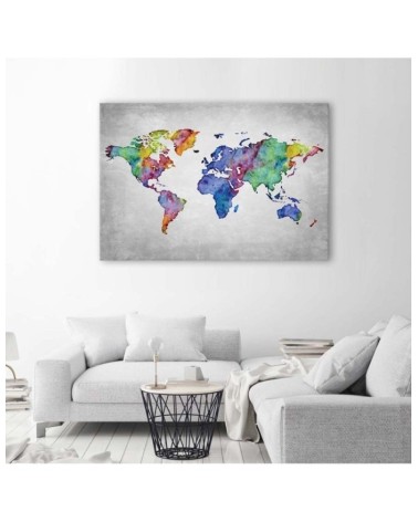 Bild auf Leinwand - Mehrfarbige Weltkarte | Feeby