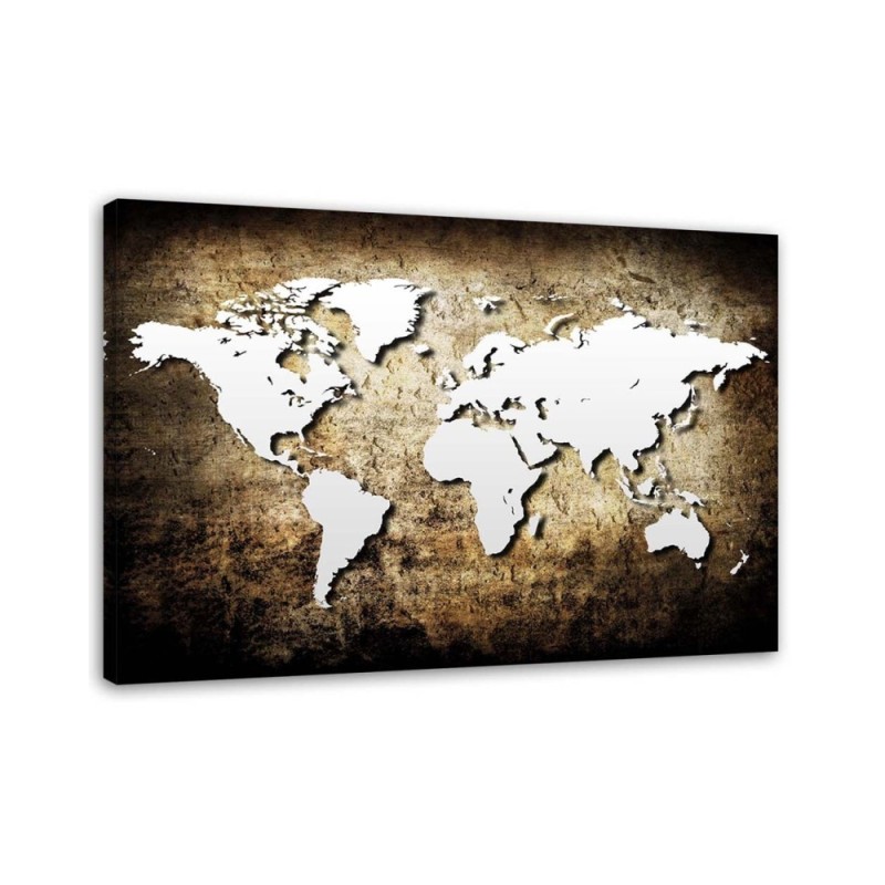 Leinwandbild - Alte Vintage-Weltkarte | Feeby