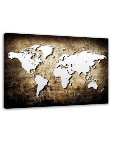 Leinwandbild - Alte Vintage-Weltkarte | Feeby