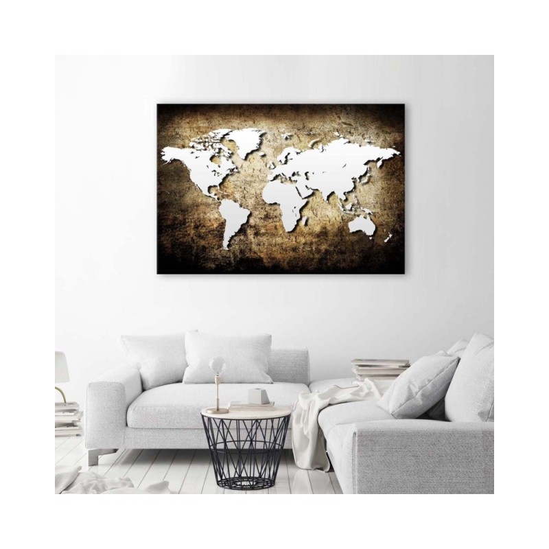 Leinwandbild - Alte Vintage-Weltkarte | Feeby