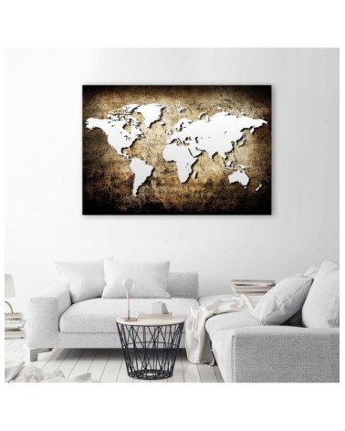 Leinwandbild - Alte Vintage-Weltkarte | Feeby