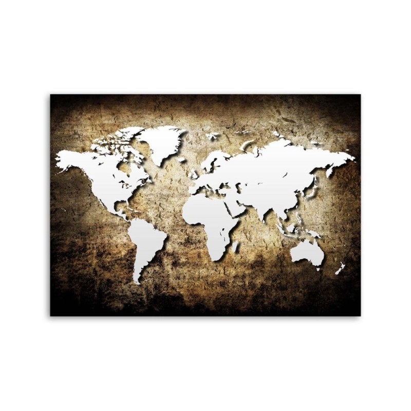 Leinwandbild - Alte Vintage-Weltkarte | Feeby