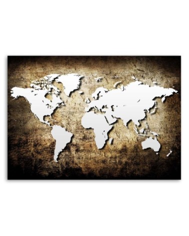 Leinwandbild - Alte Vintage-Weltkarte | Feeby
