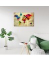 Canvas prints office paintings - Coloured world map | FEEBY