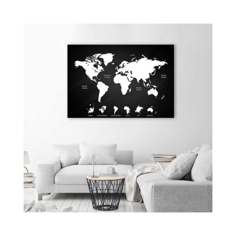 Bild auf Leinwand - Weltkarte und Kontinente | Feeby