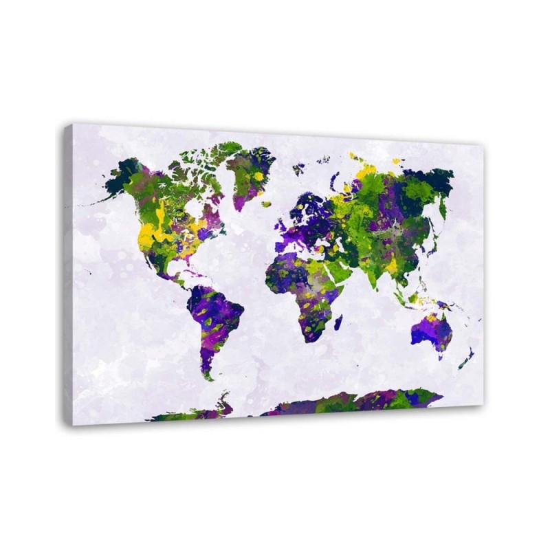 Bild auf Leinwand - Gemalte Weltkarte | Feeby