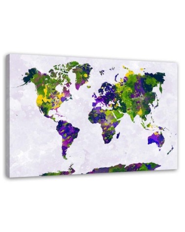 Canvas paintings office - Painted map of the world | FEEBY