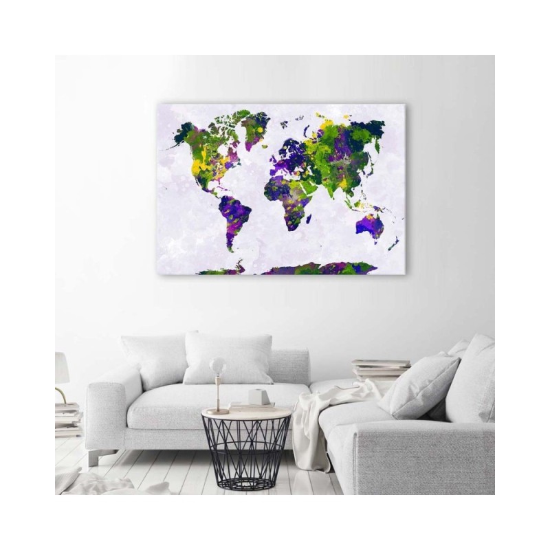 Bild auf Leinwand - Gemalte Weltkarte | Feeby