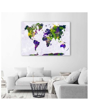 Bild auf Leinwand - Gemalte Weltkarte | Feeby