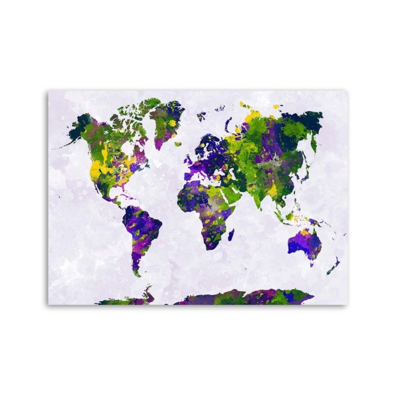 Bild auf Leinwand - Gemalte Weltkarte | Feeby