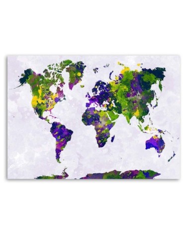 Bild auf Leinwand - Gemalte Weltkarte | Feeby