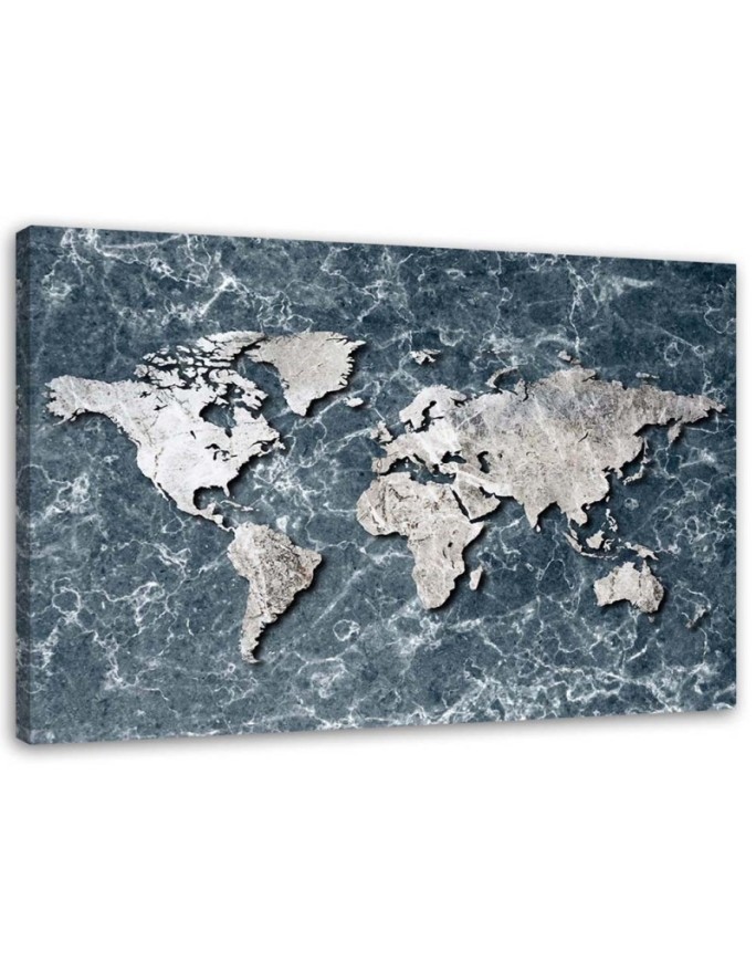 Leinwanddruck - Weltkarte auf Marmor | Feeby