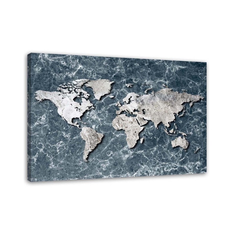 Leinwanddruck - Weltkarte auf Marmor | Feeby