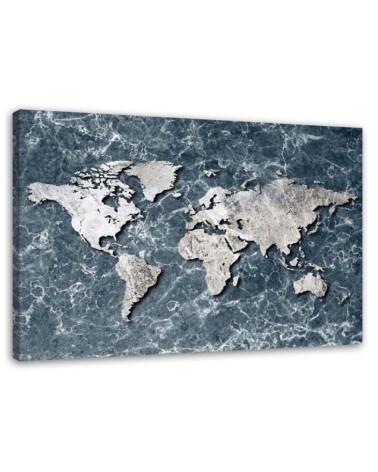 Leinwanddruck - Weltkarte auf Marmor | Feeby