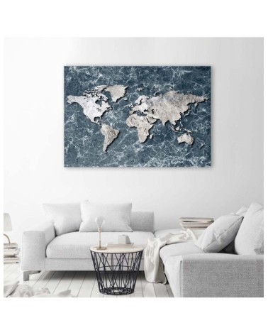 Leinwanddruck - Weltkarte auf Marmor | Feeby