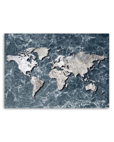 Leinwanddruck - Weltkarte auf Marmor | Feeby