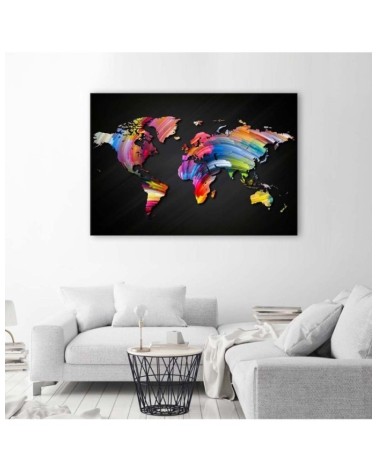 Leinwandbild - Weltkarte mit verschiedenen Farben | Feeby