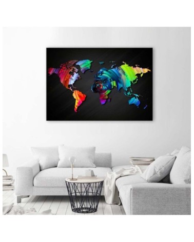 Bild auf Leinwand - Weltkarte mit mehreren Farben | Feeby