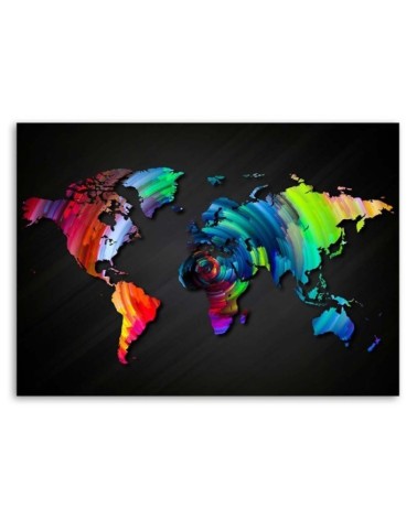Bild auf Leinwand - Weltkarte mit mehreren Farben | Feeby