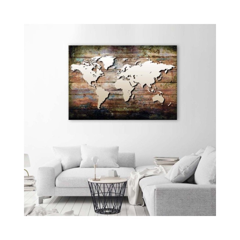 Bild auf Leinwand - Weltkarte auf alten Tafeln | Feeby