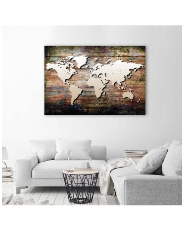 Bild auf Leinwand - Weltkarte auf alten Tafeln | Feeby