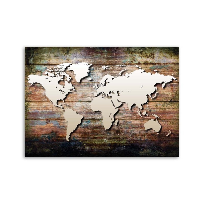 Bild auf Leinwand - Weltkarte auf alten Tafeln | Feeby