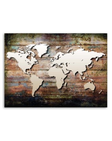 Bild auf Leinwand - Weltkarte auf alten Tafeln | Feeby