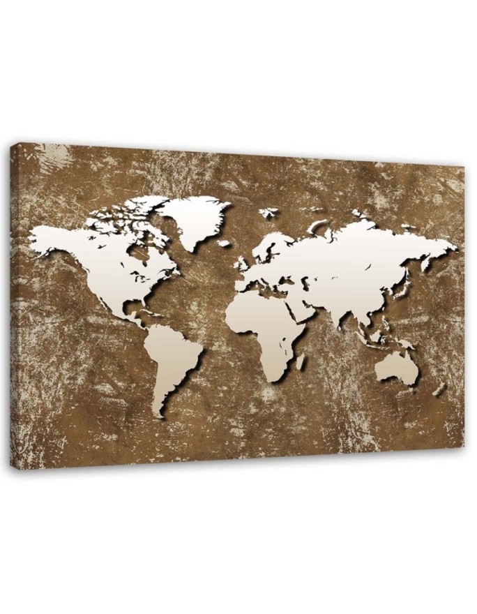 Leinwandbild - Alte Retro-Weltkarte | Feeby
