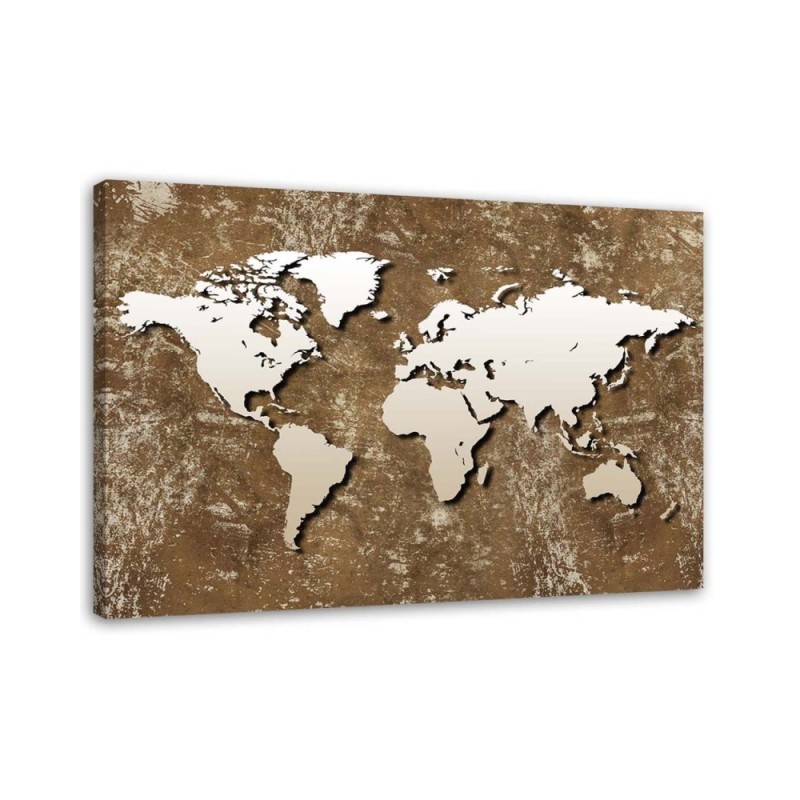 Leinwandbild - Alte Retro-Weltkarte | Feeby