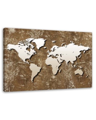 Leinwandbild - Alte Retro-Weltkarte | Feeby