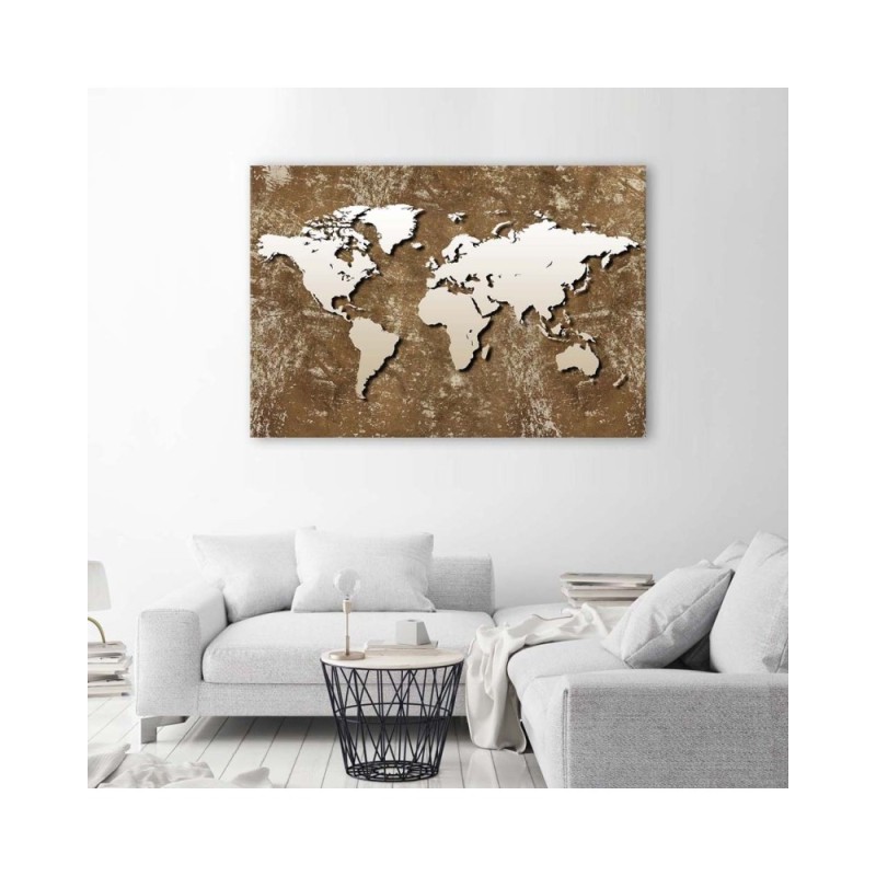 Leinwandbild - Alte Retro-Weltkarte | Feeby