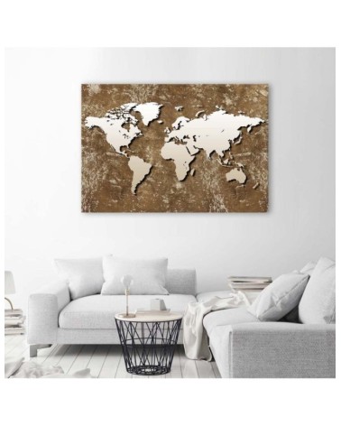 Leinwandbild - Alte Retro-Weltkarte | Feeby