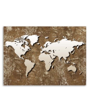 Leinwandbild - Alte Retro-Weltkarte | Feeby