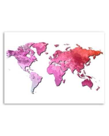 Bild auf Leinwand - Rosa Weltkarte | Feeby