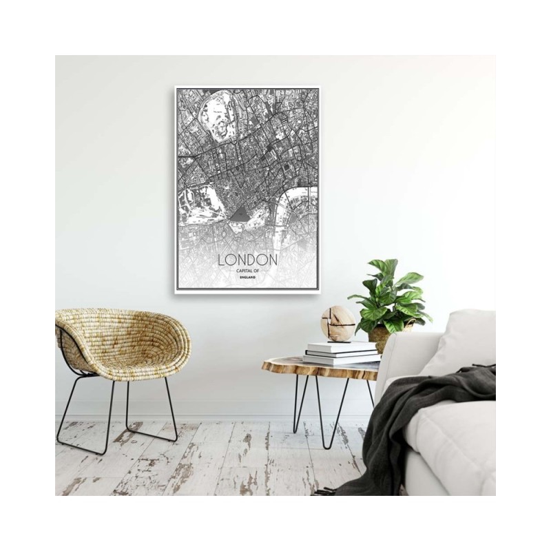 Wandbild für Wohnzimmer - Londoner Stadtplan | Feeby