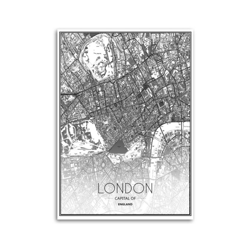 Wandbild für Wohnzimmer - Londoner Stadtplan | Feeby