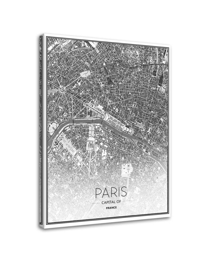 Leinwandbild modern - Paris - Stadtplan | Feeby