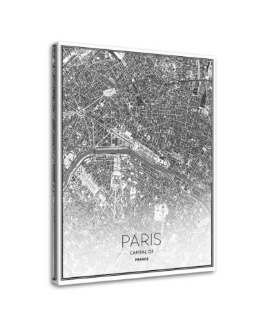 Leinwandbild modern - Paris - Stadtplan | Feeby