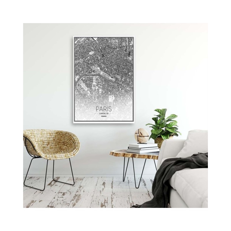 Leinwandbild modern - Paris - Stadtplan | Feeby