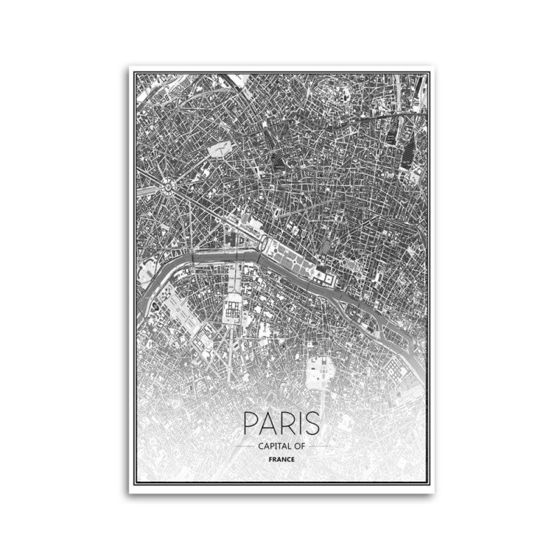Leinwandbild modern - Paris - Stadtplan | Feeby
